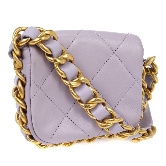 Chanel Purple Calfskin Framing Chain Flap Bag NQ00881 - Picture 2 of 6